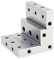 Suburban Tool - 3" Wide x 2-3/4" Deep x 3" High Steel Precision-Ground Angle Plate - Stepped Plate, Machined Holes on Surface, Open End, 9/16" Thick, Single Plate - Industrial Tool & Supply