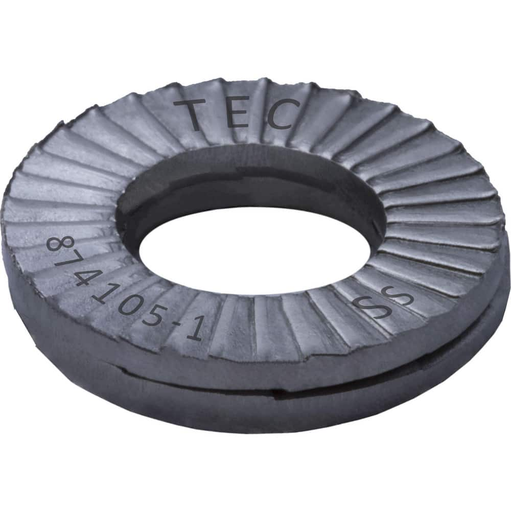 Wedge Lock Washers; Thread Size: 7/8; M22; Material: Stainless Steel; Inside Diameter: 0.921 in; Outside Diameter: 1.654 in; Finish: Uncoated; Hardness: Kolsterize Case Hardened; Standards: MIL-STD-1312-7   ISO 9001:2008    ISO TS16949; Thickness: 4.6 in