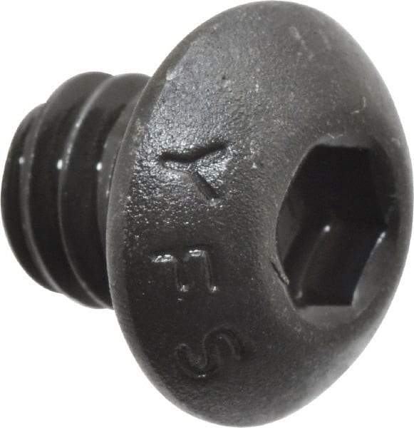 Value Collection - 1/4-20 UNC Hex Socket Drive, Button Screw - Alloy Steel, Black Oxide Finish, Fully Threaded, 1/4" Length Under Head - Industrial Tool & Supply