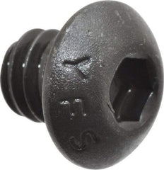 Value Collection - 1/4-20 UNC Hex Socket Drive, Button Screw - Alloy Steel, Black Oxide Finish, Fully Threaded, 1/4" Length Under Head - Industrial Tool & Supply