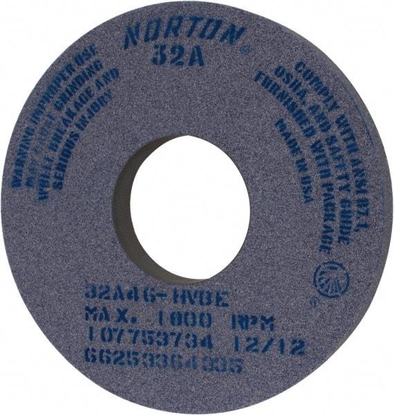 Norton - 14" Diam x 5" Hole x 1-1/2" Thick, H Hardness, 46 Grit Surface Grinding Wheel - Aluminum Oxide, Type 1, Coarse Grade, 1,800 Max RPM, Vitrified Bond, No Recess - Industrial Tool & Supply