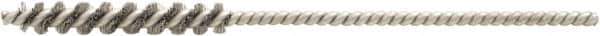 Brush Research Mfg. - 0.189" Diam Helical Stainless Steel Tube Brush - Single Spiral, 0.003" Filament Diam, 1" Brush Length, 3" OAL - Industrial Tool & Supply