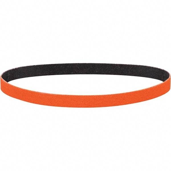 Dynabrade - 3/4" Wide x 34" OAL, 80 Grit, Ceramic Abrasive Belt - Ceramic, Coated, Y Weighted Cloth Backing, Wet/Dry - Industrial Tool & Supply