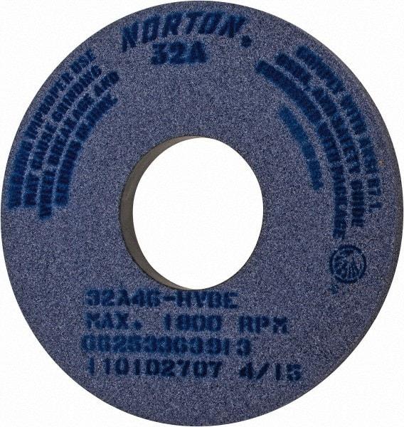 Norton - 14" Diam x 5" Hole x 1" Thick, H Hardness, 46 Grit Surface Grinding Wheel - Aluminum Oxide, Type 1, Coarse Grade, 1,800 Max RPM, Vitrified Bond, No Recess - Industrial Tool & Supply
