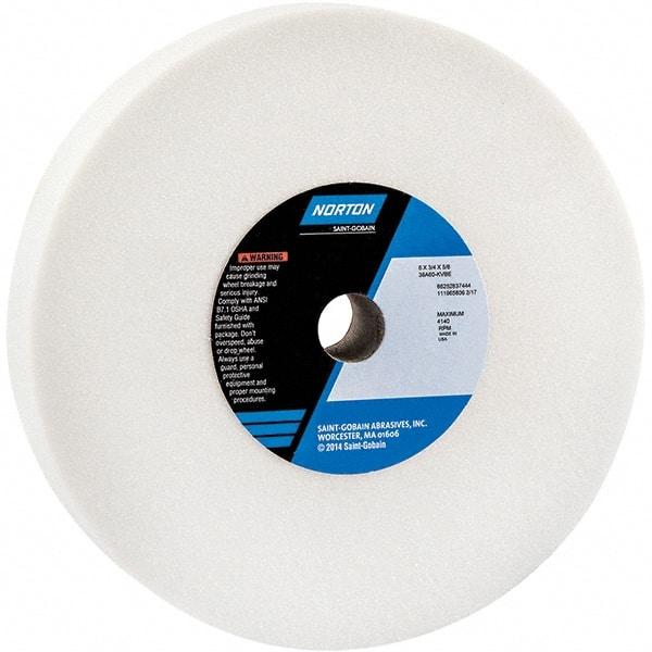 Norton - 6" Diam x 5/8" Hole x 3/4" Thick, K Hardness, 60 Grit Surface Grinding Wheel - Aluminum Oxide, Type 1, Medium Grade, 4,140 Max RPM - Industrial Tool & Supply