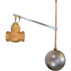 Control Devices - 2" Pipe, Brass & Bronze, Globe Pattern-Single Seat, Mechanical Float Valve - 75 psi, FIP x FIP End Connections - Industrial Tool & Supply