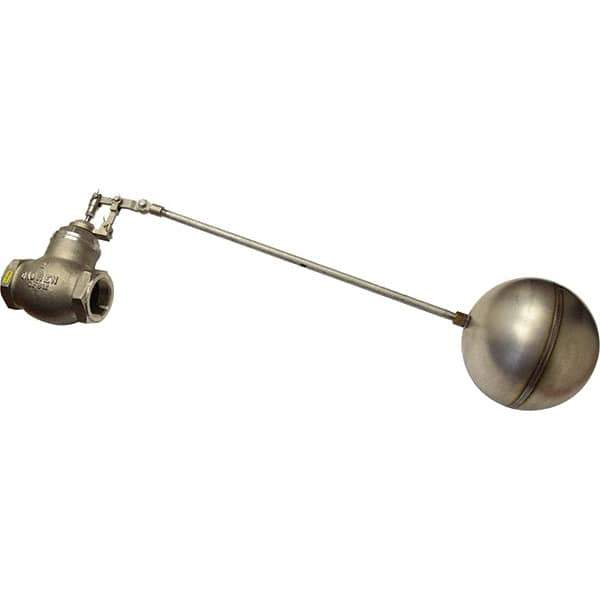 Control Devices - 1-1/2" Pipe, Stainless Steel, Globe Pattern-Double Seat, Mechanical Float Valve - 100 psi, FIP End Connections - Industrial Tool & Supply