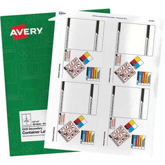 AVERY - Pack of (100), 3-1/2" x 5" White Paper ID Labels - Industrial Tool & Supply