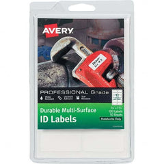 AVERY - Pack of (120), 3/4" x 1-3/4" White Paper Durable Square Labels - Industrial Tool & Supply