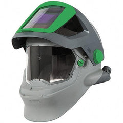RPB - One Size Fits All, PAPR Compatible Hood with Welding Lens - Super Tough Flame Retardant Nylon, Gray, Green & Black, Adjustable Ratchet, Compatible with RPB Z4 - Industrial Tool & Supply