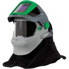 RPB - One Size Fits All, PAPR Compatible Hood with Welding Lens - Super Tough Flame Retardant Nylon, Gray, Green & Black, Adjustable Ratchet, Compatible with RPB Z4 - Industrial Tool & Supply
