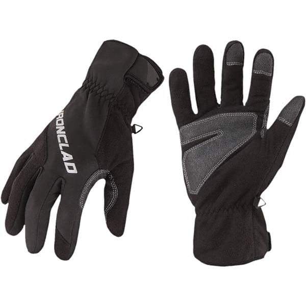 ironCLAD - Size S (7) Microfleece Work Gloves - For Cold Weather, Uncoated, Hook & Loop Cuff, Black, Paired - Industrial Tool & Supply