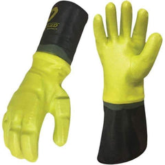 ironCLAD - Size S (7) Synthetic Leather Work Gloves - For General Purpose, Uncoated, Gauntlet Cuff, Hi-Vis Lime/Black, Paired - Industrial Tool & Supply