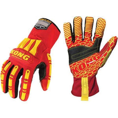 ironCLAD - Size S (7), ANSI Cut Lvl A5, Puncture Lvl 5, Abrasion Lvl 3, Silicone Coated Cut Resistant Gloves - 11" Long, Uncoated, Unlined, Open Cuff, Red, Paired - Industrial Tool & Supply