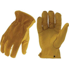 ironCLAD - Size S (7), ANSI Cut Lvl A1, Abrasion Lvl 4, Cut Resistant Gloves - 10" Long, Uncoated, Unlined, Open Cuff, Golden, Paired - Industrial Tool & Supply