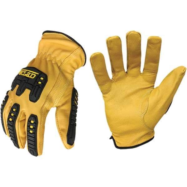 ironCLAD - Size 2XL (11), ANSI Cut Lvl A5, Abrasion Lvl 4, Cut Resistant Gloves - 10" Long, Uncoated, HPPE Lining, Open Cuff, Camel Brown, Paired - Industrial Tool & Supply