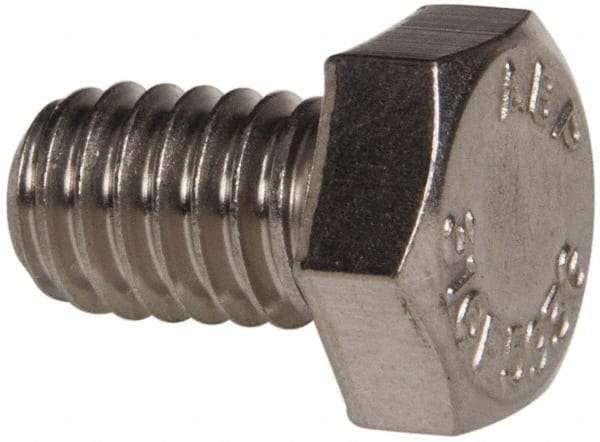 Value Collection - 5/16-18 UNC, 1/2" Length Under Head Hex Head Cap Screw - Fully Threaded, Grade 316 Stainless Steel, Uncoated, 1/2" Hex - Industrial Tool & Supply
