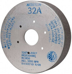 Norton - 9" Diam, 4-15/16" Hole Size, 2" Overall Thickness, 70 Grit, Type 35 Tool & Cutter Grinding Wheel - Medium Grade, Aluminum Oxide, J Hardness, Vitrified Bond, 2,550 RPM - Industrial Tool & Supply