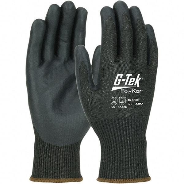 PIP - Size S, ANSI Cut Lvl A5, NeoFoam Coated PolyKor Xrystal Cut Resistant Gloves - Palm & Fingers Coated, Knit Wrist, Black, Paired - Industrial Tool & Supply