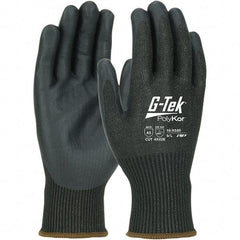 PIP - Size M, ANSI Cut Lvl A5, NeoFoam Coated PolyKor Xrystal Cut Resistant Gloves - Palm & Fingers Coated, Knit Wrist, Black, Paired - Industrial Tool & Supply