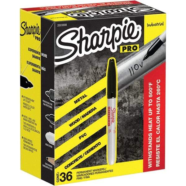 Sharpie - Markers & Paintsticks Type: Permanent Color: Black - Industrial Tool & Supply