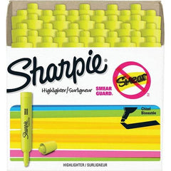 Sharpie - Markers & Paintsticks Type: Highlighter Color: Fluorescent Yellow - Industrial Tool & Supply