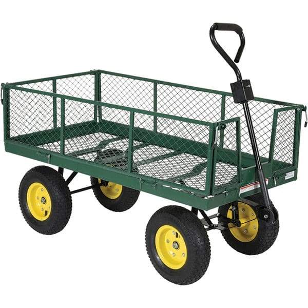Vestil - 1,000 Lb Capacity Steel Landscape Carts - 24" OAW - Industrial Tool & Supply