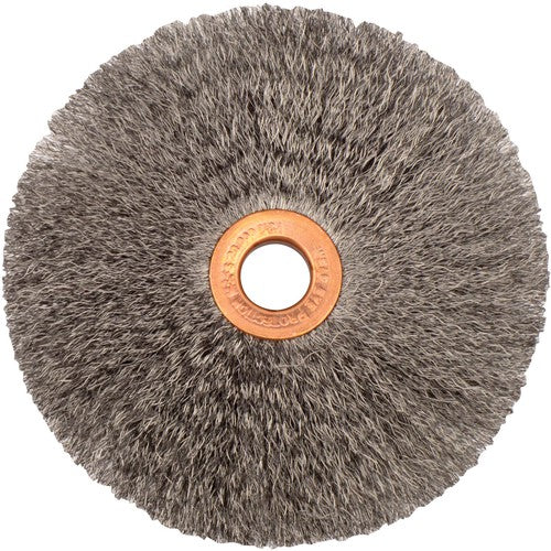 4″ Small Diameter Crimped Wire Wheel, .006″ Steel Fill, 1/2″ Arbor Hole - Industrial Tool & Supply