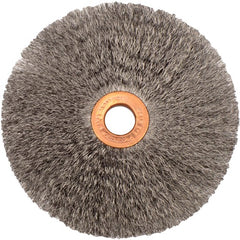 4″ Small Diameter Crimped Wire Wheel, .006″ Steel Fill, 1/2″ Arbor Hole - Industrial Tool & Supply