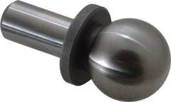 Jergens - 3/4" Ball Diam, 3/8" Shank Diam, Steel Inspection Tooling Ball - Slip-Fit Shank, 1-1/4" Ball Center to Shank Bottom, 1/2" Ball Center to Shoulder Bottom, with Shoulder - Industrial Tool & Supply