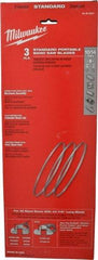 Milwaukee Tool - 3' 8-7/8" Long x 0.02" Thick, 10 to 14 Teeth per Inch, Portable Band Saw Blade - Bi-Metal Blade, High Speed Steel Teeth, Toothed Edge - Industrial Tool & Supply