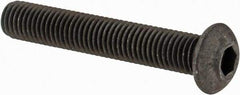 Value Collection - 1/4-28 UNF Hex Socket Drive, Button Screw - Alloy Steel, Black Oxide Finish, Fully Threaded, 1-1/2" Length Under Head - Industrial Tool & Supply