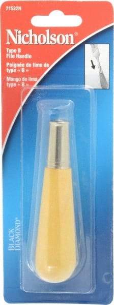 Nicholson - 4-1/8" Long x 1-1/16" Diam File Handle - For Use with 4, 6, 8 & 10" Files - Industrial Tool & Supply