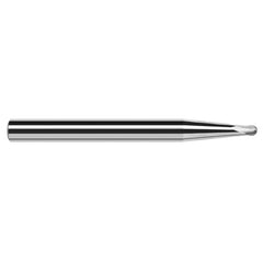 3/64″ Dia. × 3/16″ Shank × 0.038″ DOC × 2″ OAL, Carbide Uncoated, 2 Flute, Ballnose End Mill