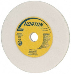 Norton - 60 Grit Aluminum Oxide Type 1 Internal Grinding Wheel - 4" Diam x 1/2" Hole x 1/4" Thick, 6,210 Max RPM, Type 1 Medium Grade, K Hardness, Vitrified Bond, One-Side Recess - Industrial Tool & Supply