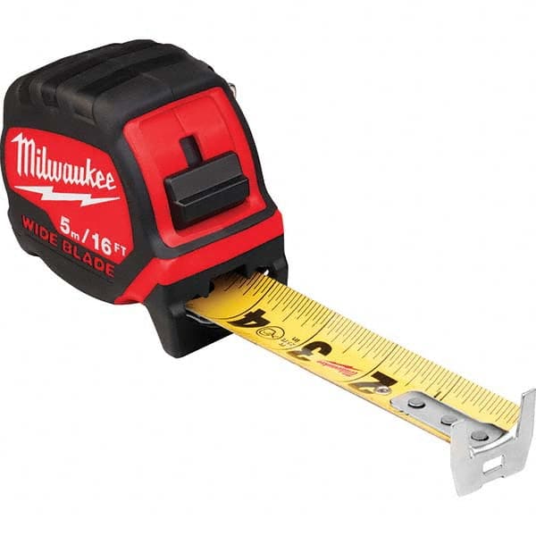 Milwaukee Tool - 16' x 1-5/16" Yellow/Black Blade Tape Measure - Industrial Tool & Supply
