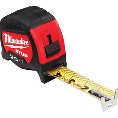 Milwaukee Tool - 25' x 1-5/16" Yellow/Black Blade Tape Measure - Industrial Tool & Supply