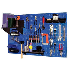 Wall Control - 48" Wide x 32" High Peg Board Kit - 3 Panels, Metal, Blue/Black - Industrial Tool & Supply