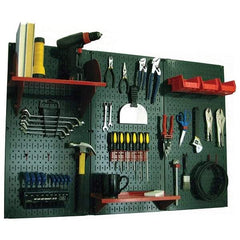 Wall Control - 48" Wide x 32" High Peg Board Kit - 3 Panels, Metal, Green/Red - Industrial Tool & Supply