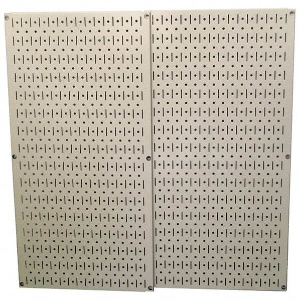 Wall Control - 32" Wide x 32" High Peg Board Storage Board - 2 Panels, Metal, Beige - Industrial Tool & Supply