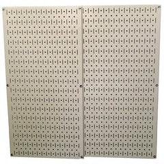 Wall Control - 32" Wide x 32" High Peg Board Storage Board - 2 Panels, Metal, Beige - Industrial Tool & Supply