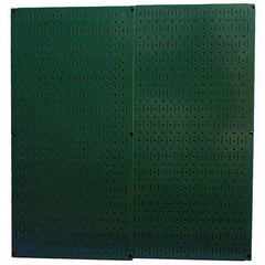 Wall Control - 32" Wide x 32" High Peg Board Storage Board - 2 Panels, Metal, Green - Industrial Tool & Supply