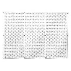 Wall Control - 48" Wide x 32" High Peg Board Storage Board - 3 Panels, Metal, White - Industrial Tool & Supply