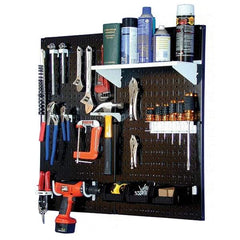 Wall Control - 32" Wide x 32" High Peg Board Kit - 2 Panels, Metal, Black/White - Industrial Tool & Supply