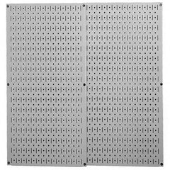 Wall Control - 32" Wide x 32" High Peg Board Storage Board - 2 Panels, Metal, Gray - Industrial Tool & Supply
