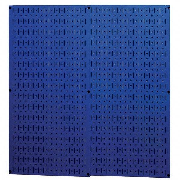 Wall Control - 32" Wide x 32" High Peg Board Storage Board - 2 Panels, Metal, Blue - Industrial Tool & Supply