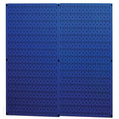 Wall Control - 32" Wide x 32" High Peg Board Storage Board - 2 Panels, Metal, Blue - Industrial Tool & Supply