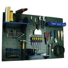 Wall Control - 48" Wide x 32" High Peg Board Kit - 3 Panels, Metal, Green/Blue - Industrial Tool & Supply