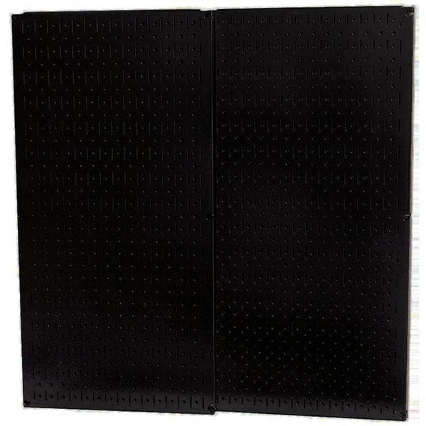 Wall Control - 32" Wide x 32" High Peg Board Storage Board - 2 Panels, Metal, Black - Industrial Tool & Supply
