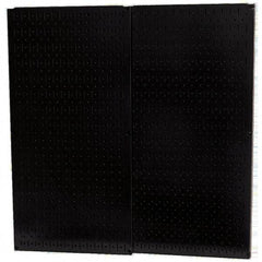 Wall Control - 32" Wide x 32" High Peg Board Storage Board - 2 Panels, Metal, Black - Industrial Tool & Supply